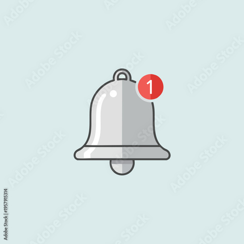 A notification bell icon with a red circle displaying the number 1