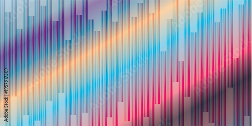 Gradient combined with abstract blurred waves and retro style rough texture overlay, abstract background