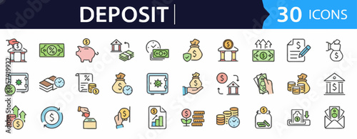 A colorful cartoon vector set of medical and female symbol icons with playful characters and patterns for kids