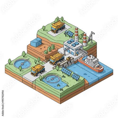 Industrial Water Treatment Plant and Transportation Hub.