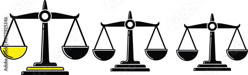 justice, scale, balance, law, legal, symbol, equality, court, judiciary, fairness, icon, black, design, vector, illustration, isolated, concept, authority, balance, system