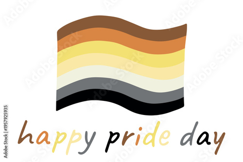 Colorful Bear brotherhood pride flag Happy pride day LGBTQ community Pride Month Vector hand drawn doodle for posters, stickers, logo, cards