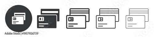 Card Payment Methods thin line and solid icon. Multi series icon. Web minimal icon
