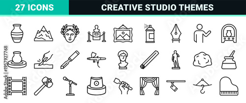 Fine Arts and Museum Gallery Visual DNA Minimalist Monoline Geometric Line Art for Creative Studios and Professional Design Projects.