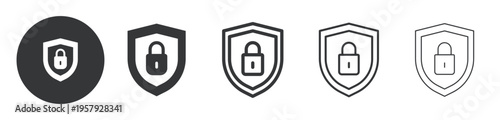 Locked Security thin line and solid icon. Multi series icon. Web minimal icon