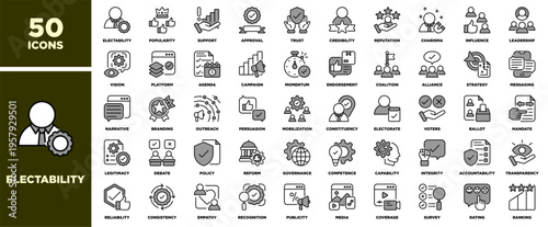 Electability Icon Sheet Black Grey