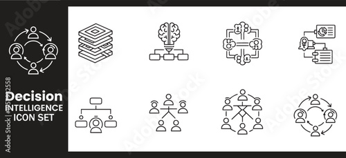 Decision Intelligence and Strategic Knowledge Management Framework Icon Set