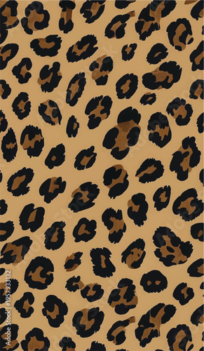 This captivating close-up captures a vibrant and classic leopard print pattern showcasing its distinctive spots and naturalistic appeal for fashion and design projects.