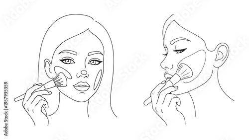 Woman Applying Facial Mask Representing Skincare Treatment, Beauty Therapy And Self Care Routine Vector Illustration