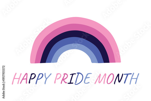 Colorful rainbow shape Omnisexual pride flag Happy pride day LGBTQIA community Pride Month Vector hand drawn doodle for posters, stickers, logo, cards