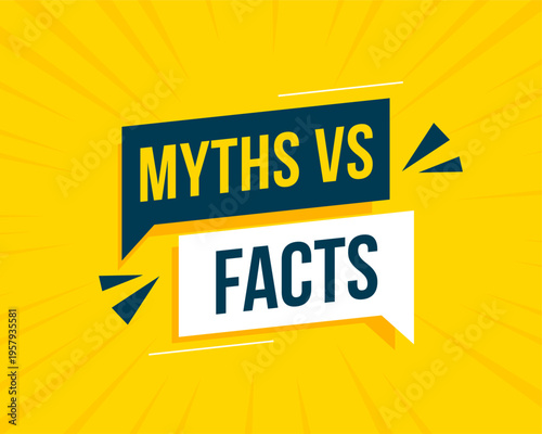 myths vs facts reality comparison concept in modern style
