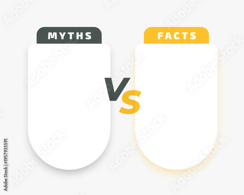 myths versus facts check list concept with text space