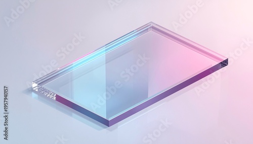 Iridescent Glass Gradient Surface Holographic Futuristic Background