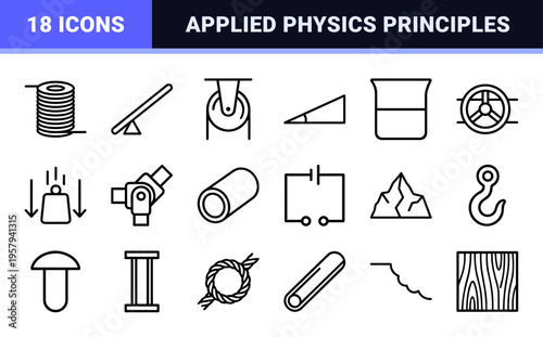 Professional Physics and Mechanical Engineering Force Symbols for Industrial Stress Testing and Material Science Technical Documentation.