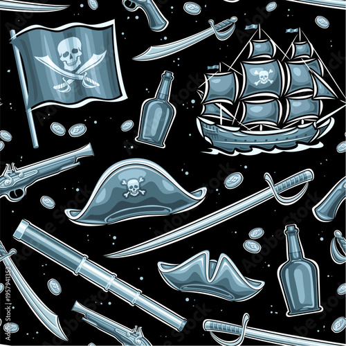 Vector Pirates Seamless Pattern