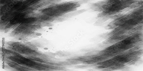 An abstract grunge x-ray image of a skull dissolves into a dark stormy cloudscape of smoke and mist against a textured night sky