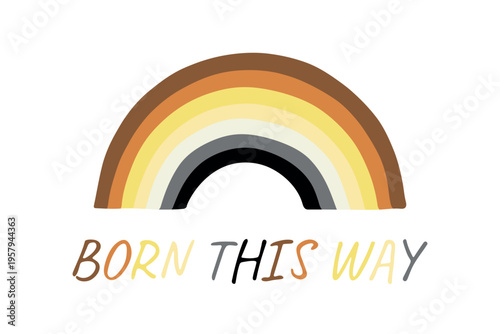 Colorful rainbow shape Bear brotherhood pride flag Happy pride day LGBTQIA community Pride Month Vector hand drawn doodle for posters, stickers, logo, cards