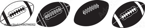 American Football Ball Graphic Set