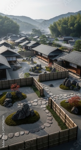 Tranquil Japanese Village Zen Garden Serenity And Natural Beauty