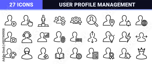 Human resources and user management profile avatars featuring ultra minimalist geometric line art for corporate recruitment UI.
