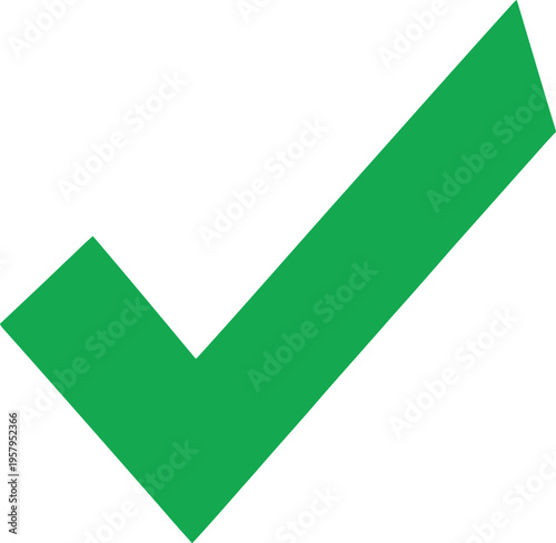 A simple green check mark icon isolated on a clean white background for web and mobile interface Vector