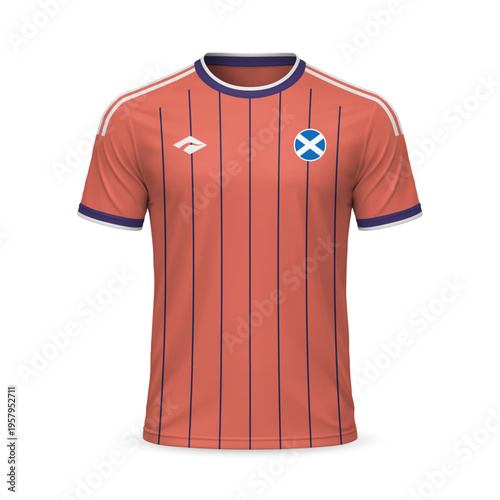 3d realistic away soccer jersey Scotland national team, shirt template