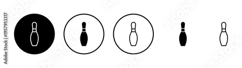 Bowling icon vector. bowling ball and pin sign and symbol.