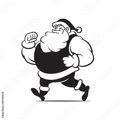 athletic Santa Claus vecto