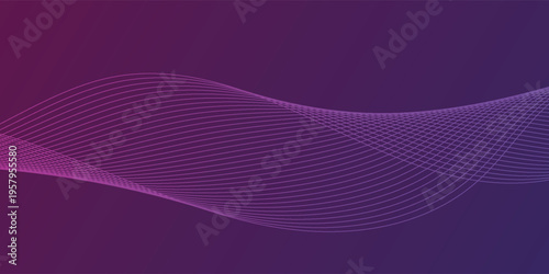 Abstract Purple Wave Line Background Modern Gradient Flow Design