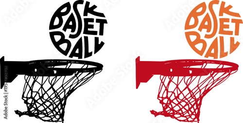 Basketball Hoop Splash Cartoon Vector