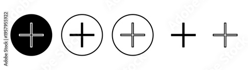 Plus icon vector. Add plus sign and symbol