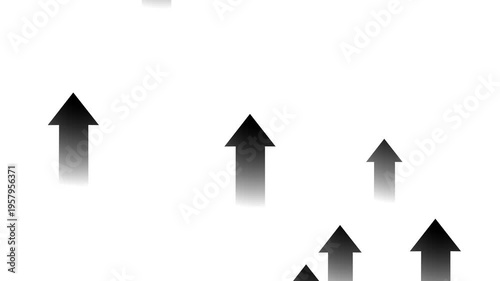 Moving pointer arrow animation black background, rising arrow animation, Abstract glowing arrow up direction sign animation.