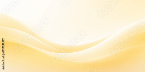 Abstract soft, elegant waves flow across a canvas of warm yellow and ivory hues. Evoking a sense of serenity and movement.