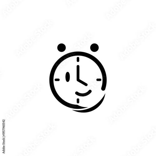 Smiling clock face with eyes.