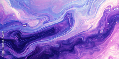 Abstract dreamy and captivating swirls of violet and lavender hues dance across the canvas, evoking a sense of calm and ethereal beauty.