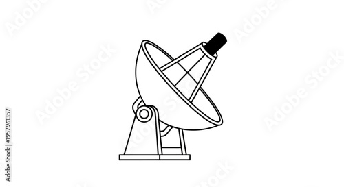 Satellite dish antenna receiving signal for communication.