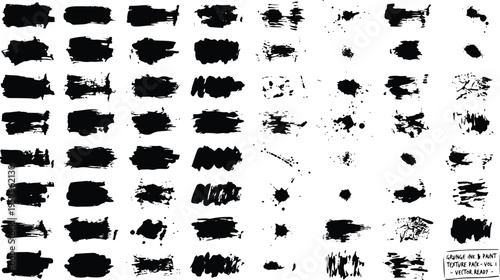 Grunge ink and paint texture brushes for design and art  vector ready graphics