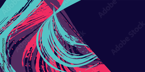 neon background brush game blue pink purple banner abstract paint stain vintage modern car wrap sticker, eps 10,