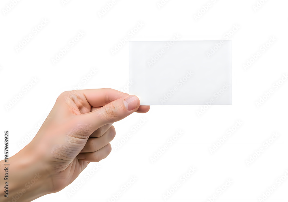 Fototapeta premium A hand holding a white card