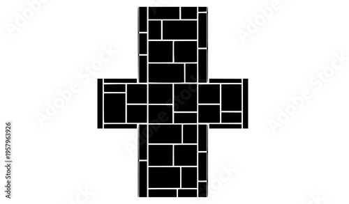 Street footpath silhouette sidewalk pavement urban road minimal vector illustration