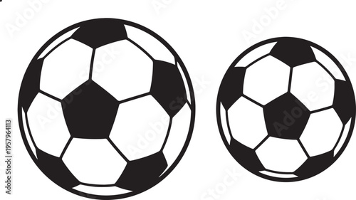 Dual Soccer Ball Silhouette Vector