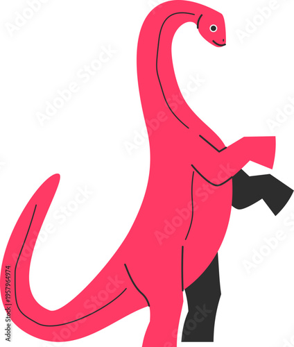 Pink Brontosaurus Illustration