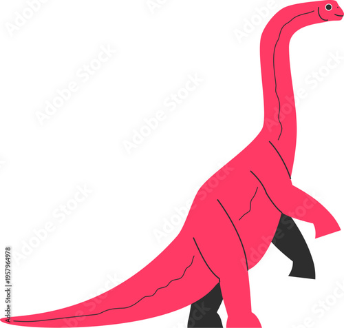 Pink Brontosaurus Illustration