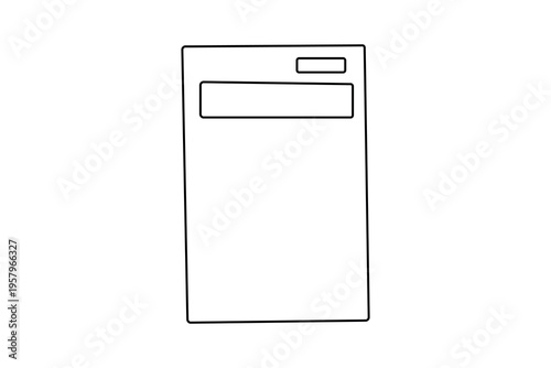 Calculator continuous one line drawing minimalist style isolated outline vector illustration