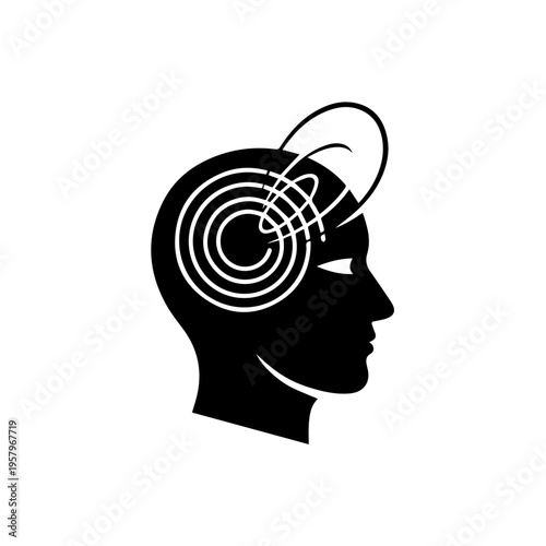 Symbolic representation of human mind, brainwaves and focus