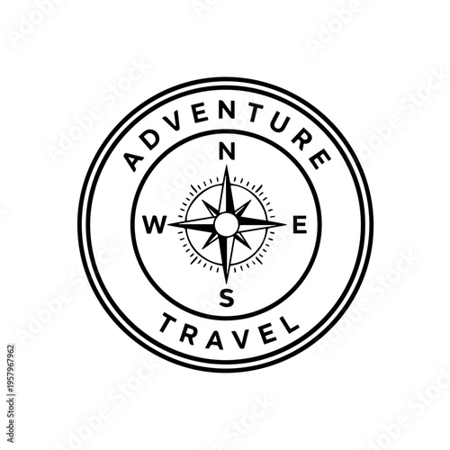 Adventure Travel Compass Icon for Exploration and Journey