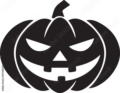 A black and white image of a carved pumpkin