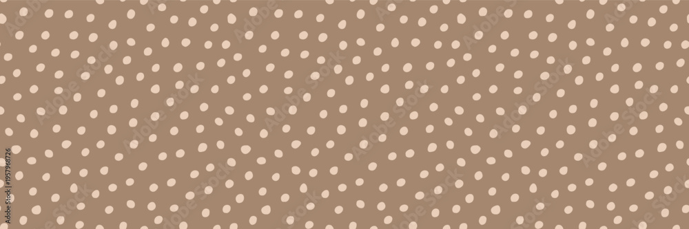 Naklejka premium Seamless deer skin print. Fawn spots, natural fur texture. Cute baby bambi pattern. Small dot motif, mottled surface. Vector woodland animal design in neutral brown tones. Decorative textile repeat bg