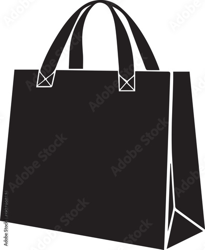 A large black tote bag with two handles