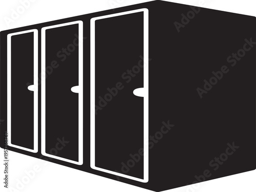 A black and white image of a cupboard